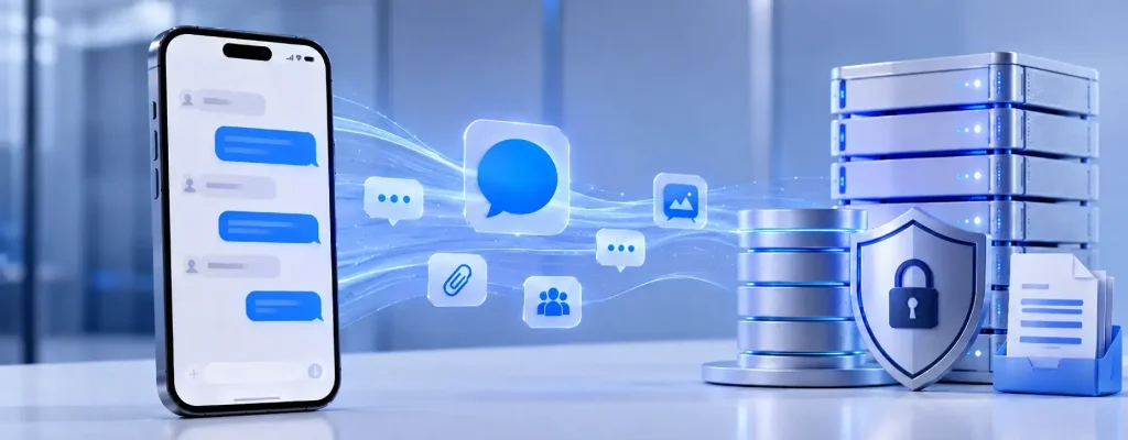 Business iMessage conversations, attachments, and group messages captured securely and retained in a centralized compliance archive.